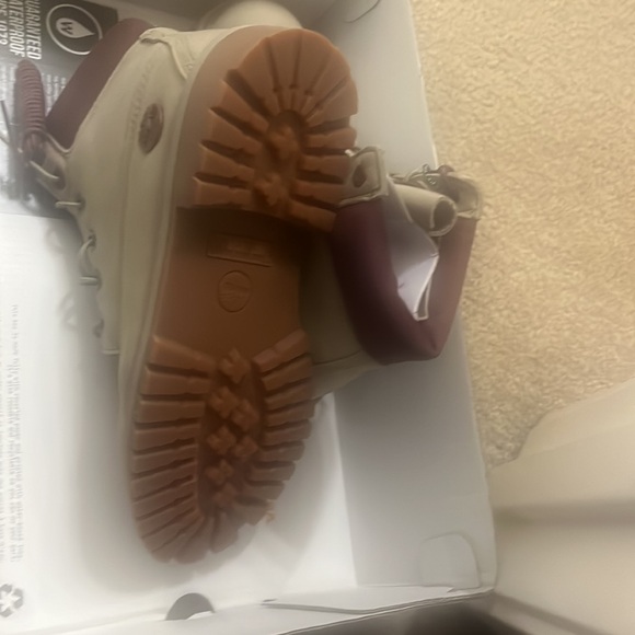 Timberland TB 0A6CW4 DH4 waterproof boot light brown maroon trim size 6 men - Picture 4 of 4